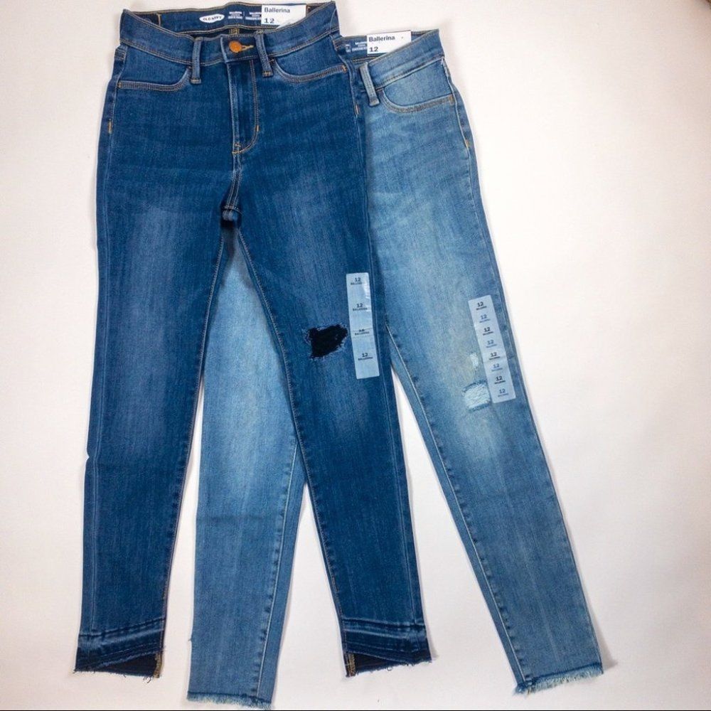 Old Navy Light Wash Distressed Girls Jeggings size 12